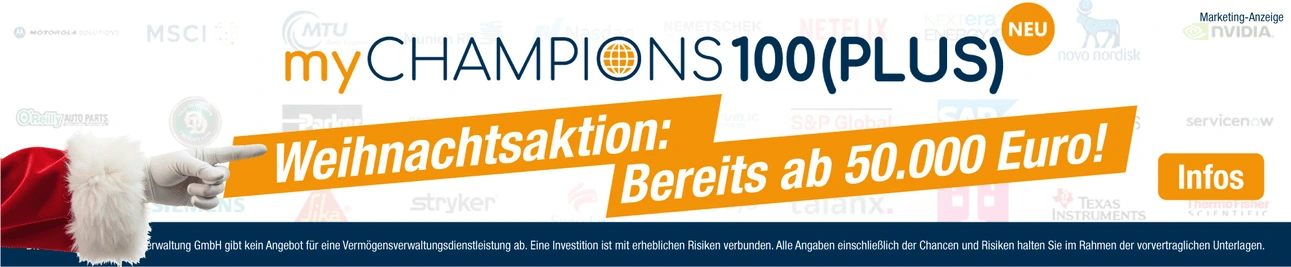 Weihnachtsaktion: Bereits ab 50.000 Euro!